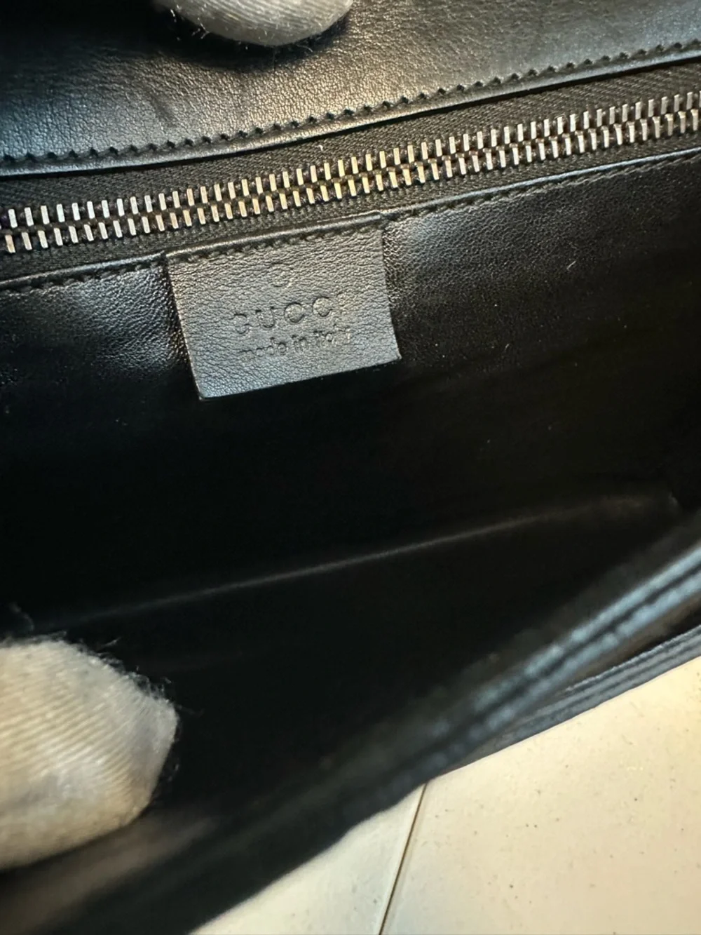 Gucci Black Embossed GG Leather Briefcase with Top Handle